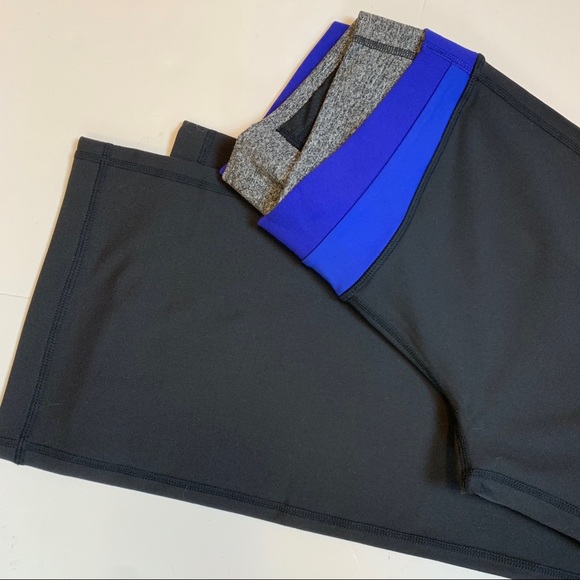 lululemon athletica Pants - Lululemon Astro black pant blue waistband